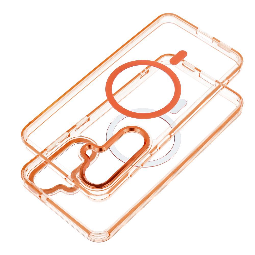 Hülle FRAME CLEAR HYBRID MAG COVER kompatibel mit MagSafe für SAMSUNG S25 FE in Hermes Orange – Bild 3