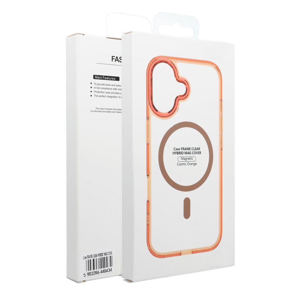 Hülle FRAME CLEAR HYBRID MAG COVER kompatibel mit MagSafe für SAMSUNG S25 FE in Hermes Orange – Bild 7