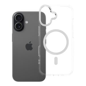 Schutzhülle FRAME CLEAR HYBRID MAG COVER kompatibel mit MagSafe für iPhone 17, transparent