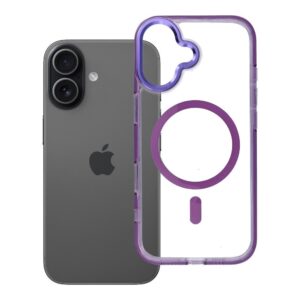 Hülle FRAME CLEAR HYBRID MAG COVER kompatibel mit MagSafe für IPHONE 17 lila