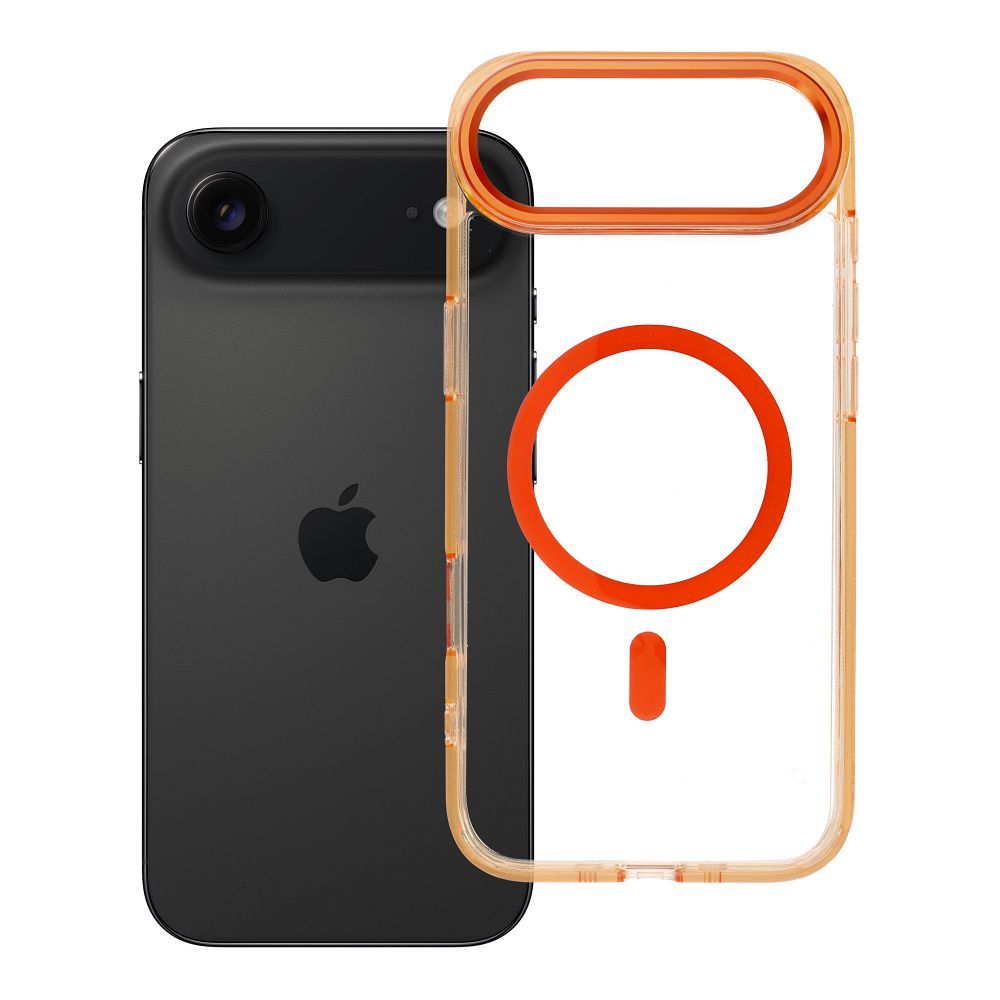 Hülle FRAME CLEAR HYBRID MAG COVER kompatibel mit MagSafe für IPHONE 17 Air Hermes Orange