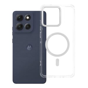 Hülle FRAME CLEAR HYBRID MAG COVER kompatibel mit MagSafe für MOTOROLA G86 transparent
