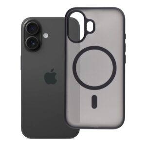 Hülle für iPhone 16 Flexline Mag Cover kompatibel mit MagSafe schwarz