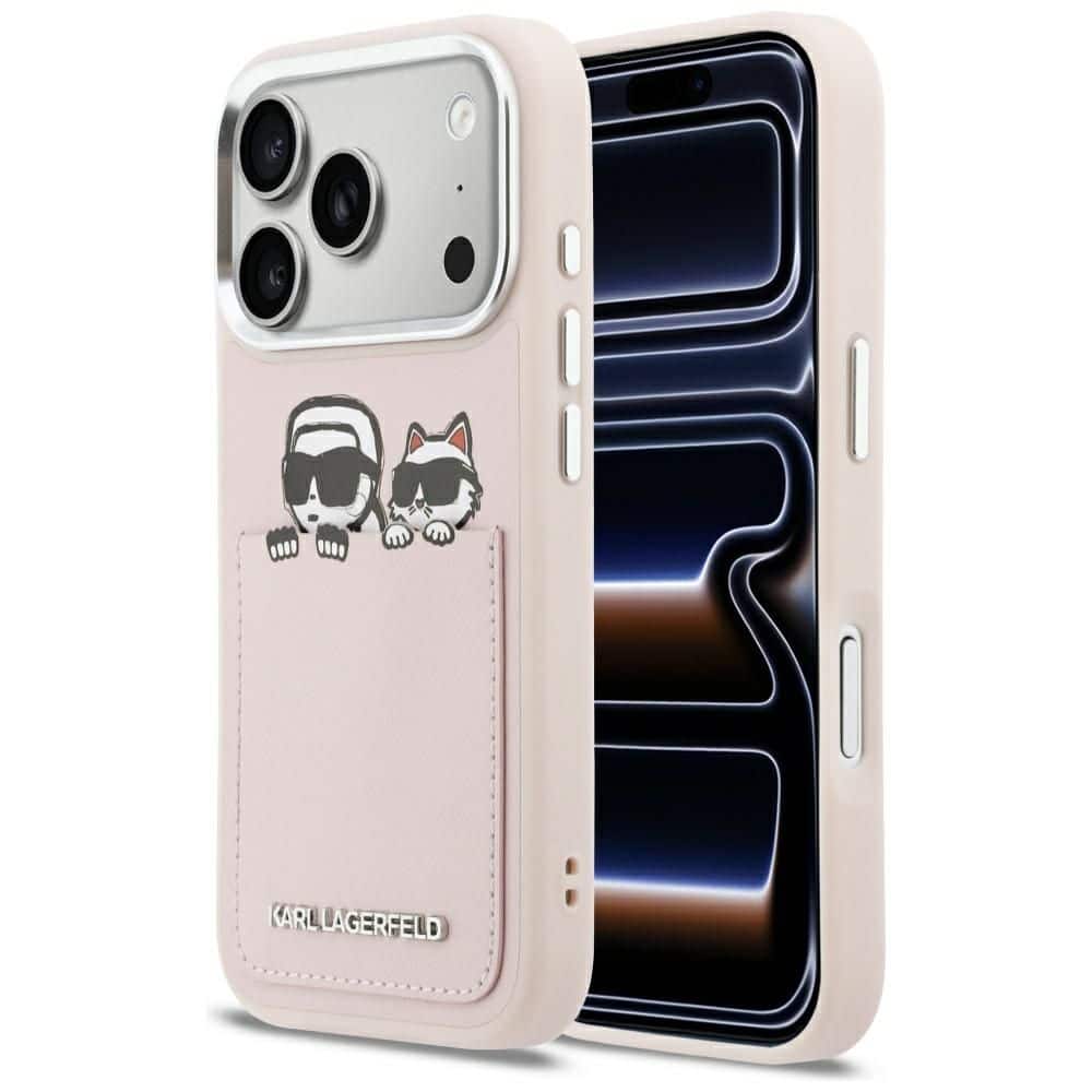 KARL LAGERFELD Hülle für iPhone 17 Pro Max KLHCP17X6PCSPKCP (PU mit K&C Print & Tasche) Pink