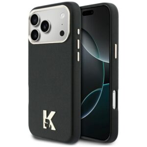 KARL LAGERFELD Hülle für iPhone 17 Pro Max kompatibel mit MagSafe KLHMP17X5PGFKHGK (PU FW mit Karl Head Logo) schwarz