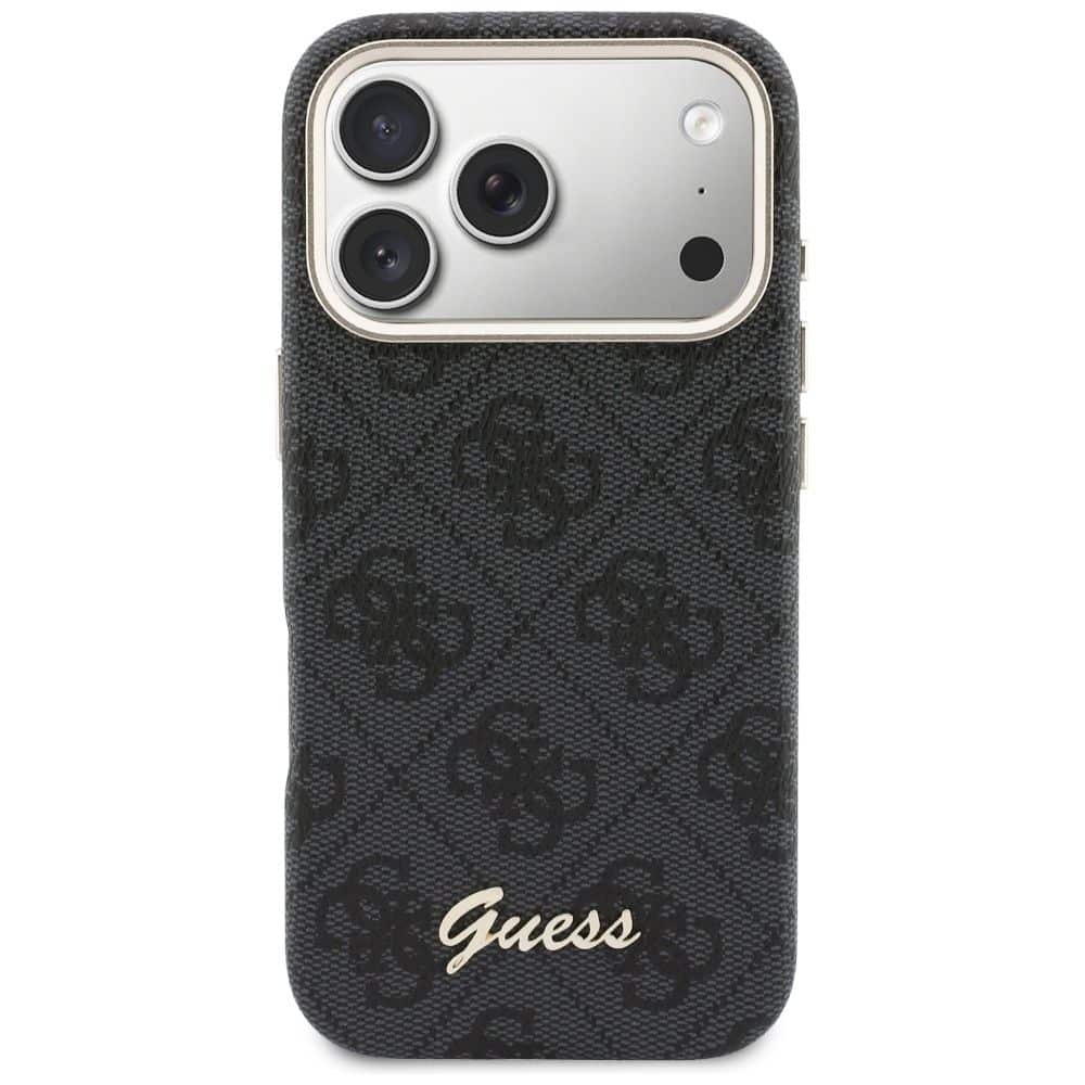 GUESS Hülle für iPhone 17 Pro Max kompatibel mit MagSafe GUHMP17X5P4FWMSK (PU FW 4G Script) schwarz – Bild 4