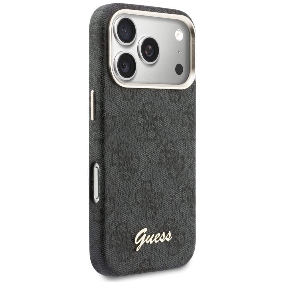 GUESS Hülle für iPhone 17 Pro Max kompatibel mit MagSafe GUHMP17X5P4FWMSK (PU FW 4G Script) schwarz – Bild 5