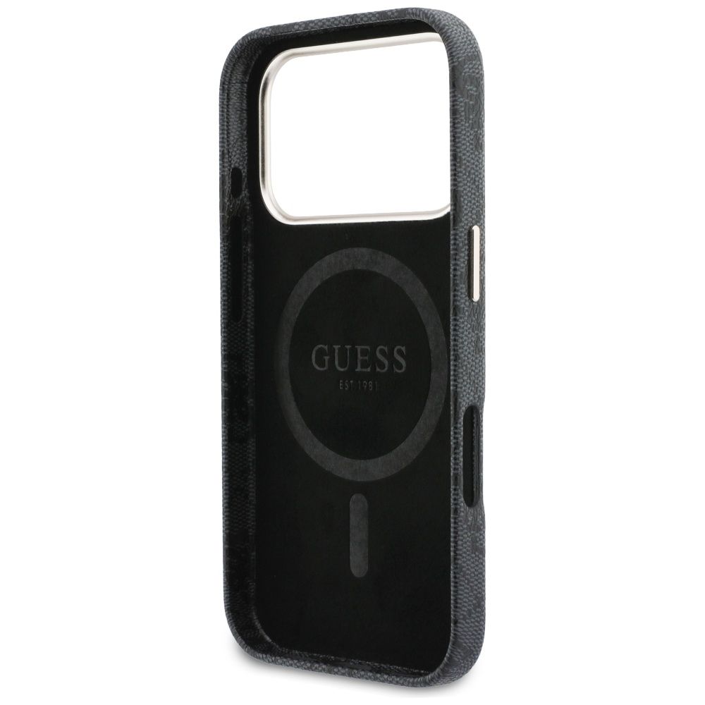GUESS Hülle für iPhone 17 Pro Max kompatibel mit MagSafe GUHMP17X5P4FWMSK (PU FW 4G Script) schwarz – Bild 8