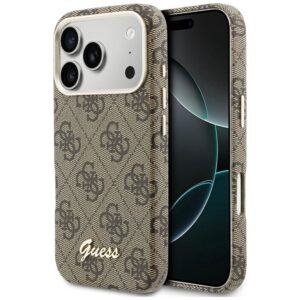 GUESS Hülle für iPhone 17 Pro Max kompatibel mit MagSafe GUHMP17X5P4FWMSW (PU FW 4G Script) Braun