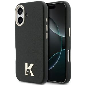 KARL LAGERFELD Hülle für iPhone 17 kompatibel mit MagSafe KLHMP17S5PGFKHGK (PU FW mit Karl Head Logo) Schwarz