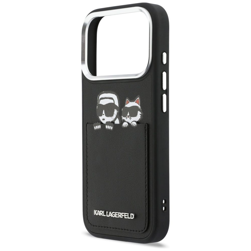 KARL LAGERFELD Hülle für IPHONE 17 Pro Max KLHCP17X6PCSPKCK (PU mit K&C Print & Tasche) Schwarz – Bild 7