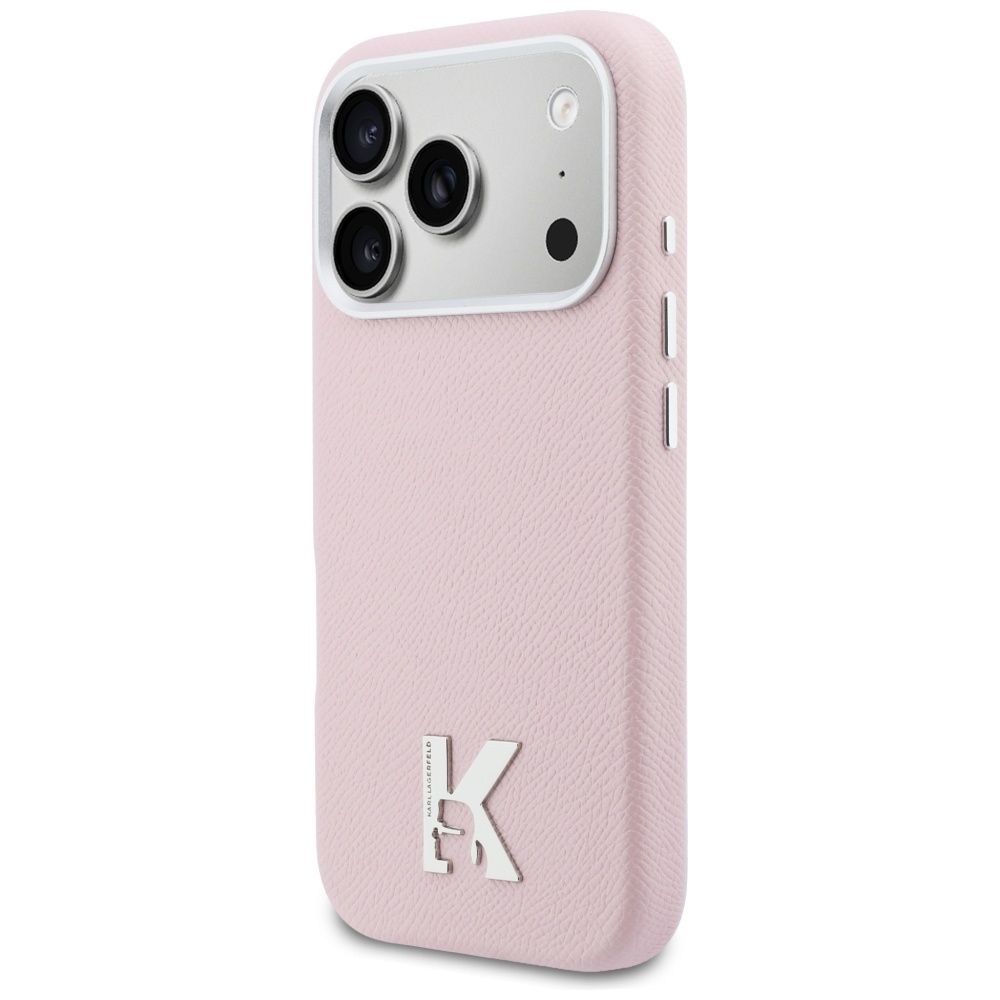 KARL LAGERFELD Hülle für iPhone 17 Pro Max kompatibel mit MagSafe KLHMP17X5PGFKHGP (PU FW mit KHead Logo) Pink – Bild 3