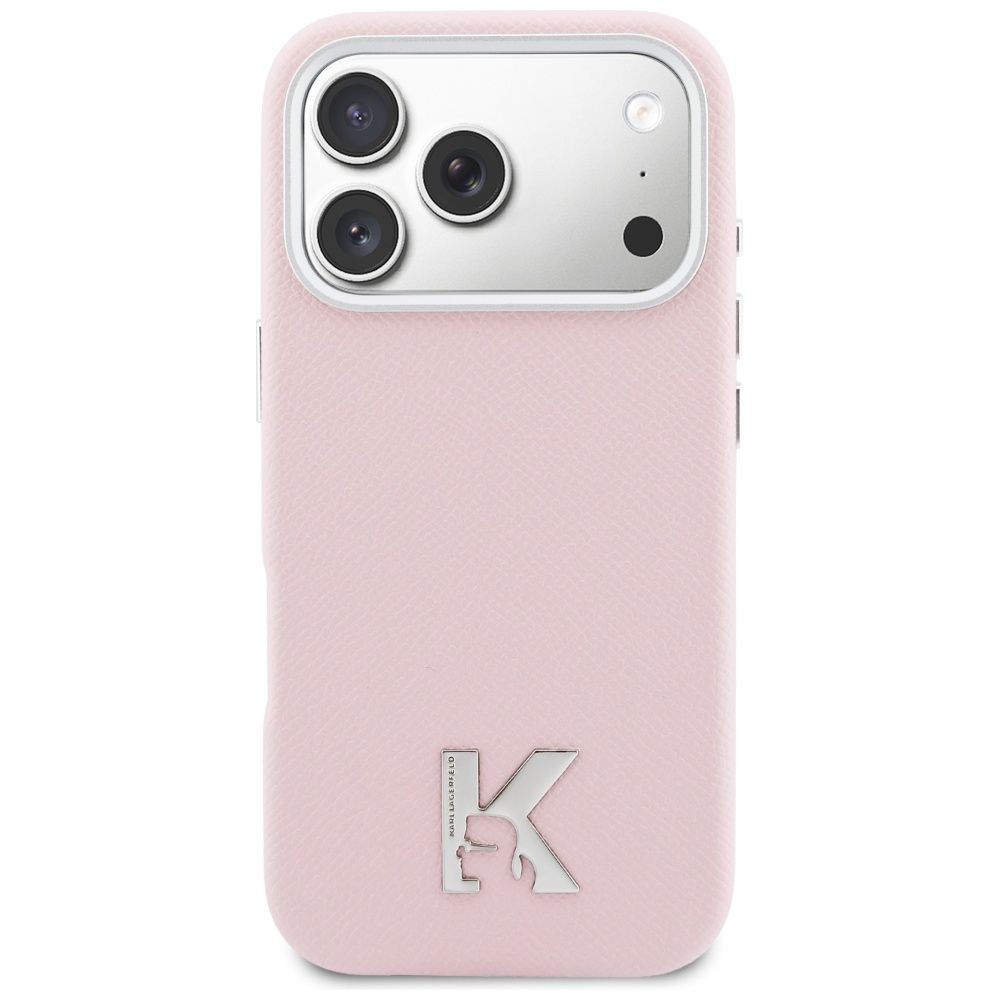 KARL LAGERFELD Hülle für iPhone 17 Pro Max kompatibel mit MagSafe KLHMP17X5PGFKHGP (PU FW mit KHead Logo) Pink – Bild 4