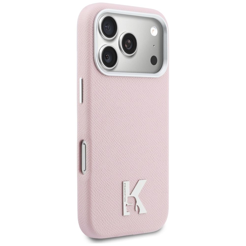 KARL LAGERFELD Hülle für iPhone 17 Pro Max kompatibel mit MagSafe KLHMP17X5PGFKHGP (PU FW mit KHead Logo) Pink – Bild 5