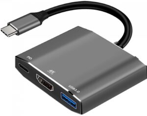 Adapter-Hub 3in1 USB-C ART OEM-C17 Silber