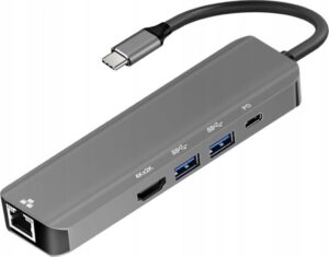 Adapter HUB 5in1 USB C ART OEM-C15-1 Silber