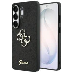 GUESS Hülle für SAMSUNG S26 Ultra GUHCS26LHG4SGK (Festes Glitter 4G Großes Metall-Logo) Schwarz