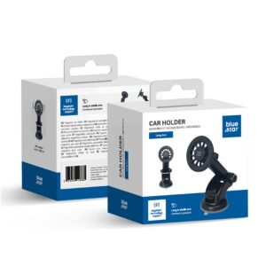 Blue Star Long Arm Autohalterung für Windschutzscheibe (18–23 cm) kompatibel mit MagSafe, schwarzer Autohalter für Windschutzscheibe