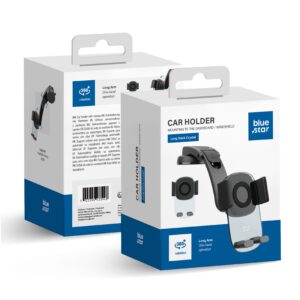 Auto-Handyhalter mit Saugnapf für Windschutzscheibe und Armaturenbrett BLUE STAR Long Neck Crystal Schwarz