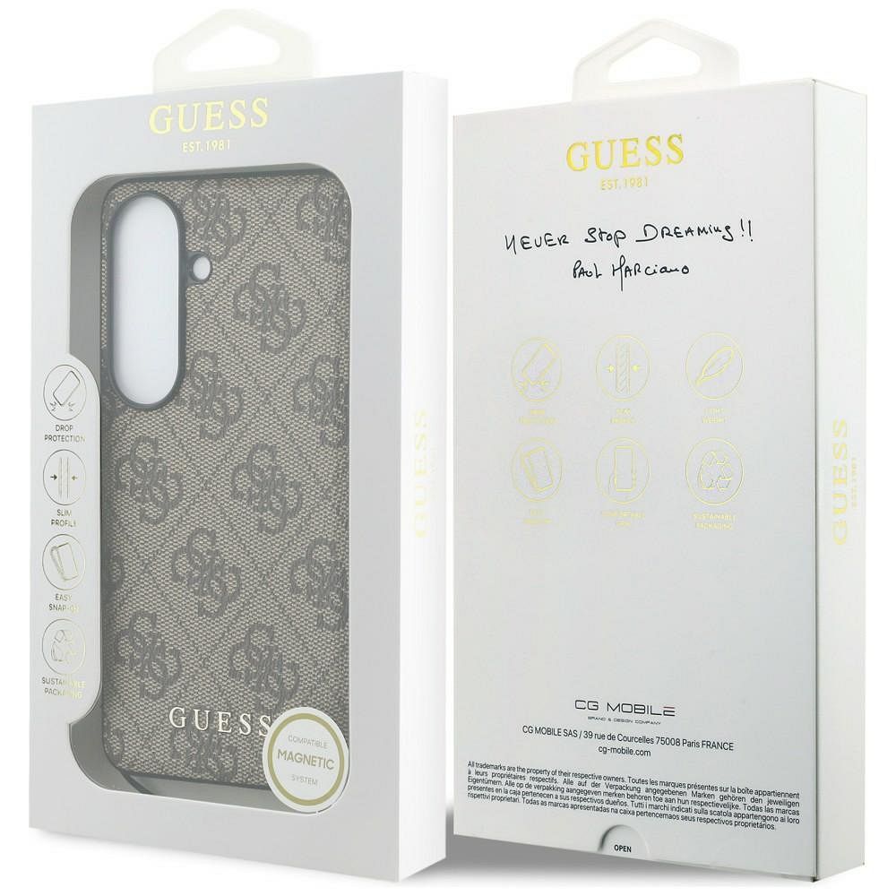 GUESS Hülle für SAMSUNG S26 GUHMS26SGF4GBR (PU 4G Classic Logo mit Anhänger) braun – Bild 8