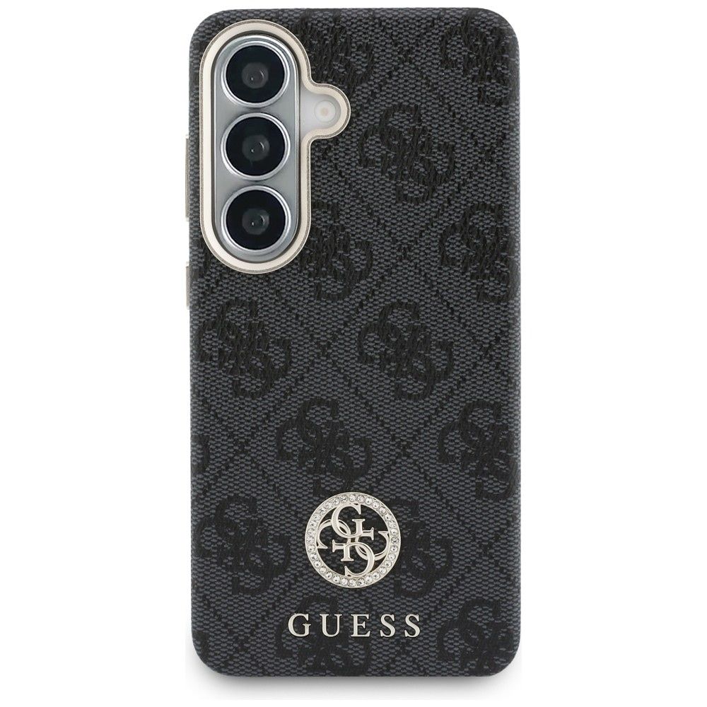 GUESS Hülle für SAMSUNG S26 GUHMS26SP4GRMDEK (4G Rhinestone Rundes Logo MagSafe) Schwarz – Bild 4