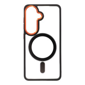 COLOR EDGE MAG COVER Hülle kompatibel mit MagSafe für SAMSUNG S26 in Schwarz-Gold