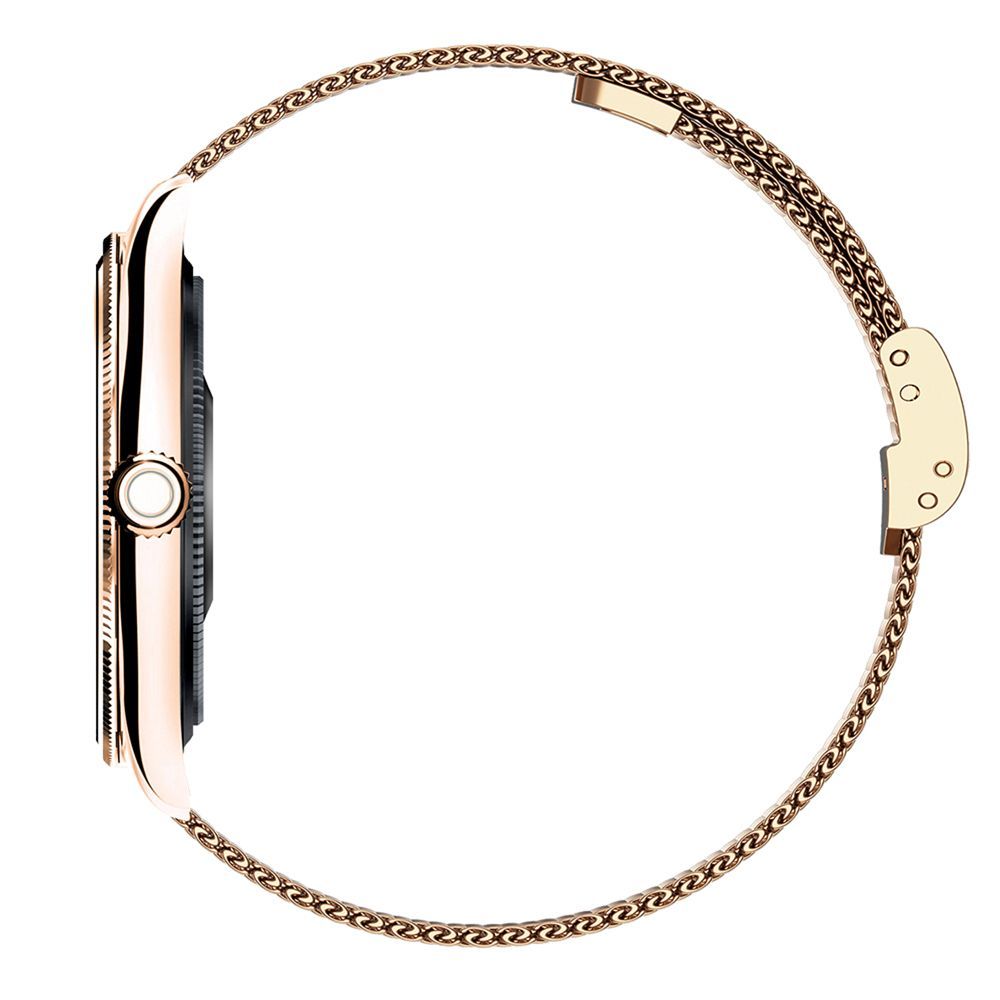 Smartwatch TITMO O-170 (AMOLED, Bluetooth-Anrufe, goldfarbenes Edelstahl-Mesh-Armband) gold – Bild 8