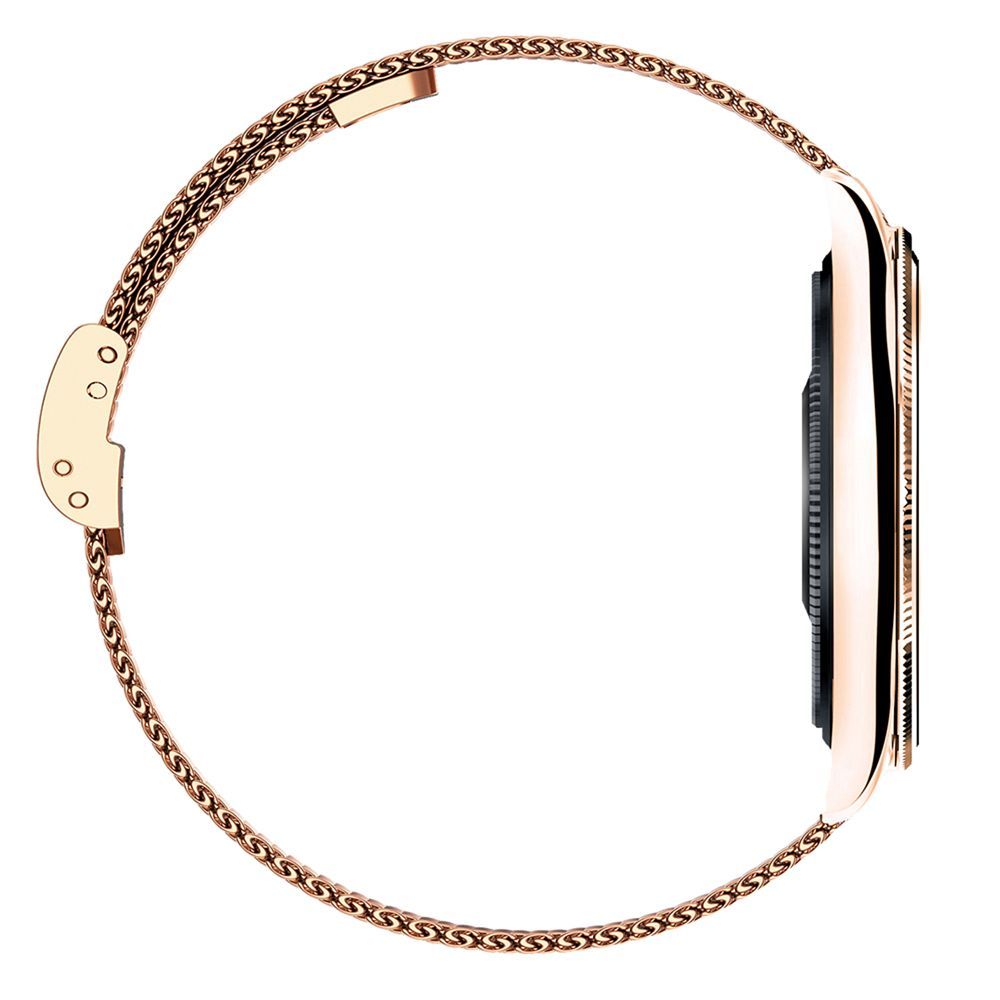 Smartwatch TITMO O-170 (AMOLED, Bluetooth-Anrufe, goldfarbenes Edelstahl-Mesh-Armband) gold – Bild 9