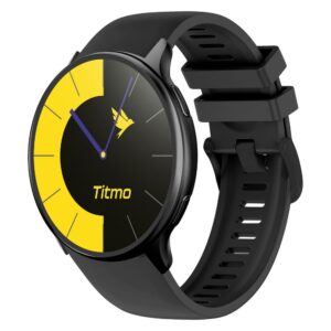 Smartwatch TITMO O-200 (GPS, AMOLED, Bluetooth-Anrufe, Silikonarmband) schwarz