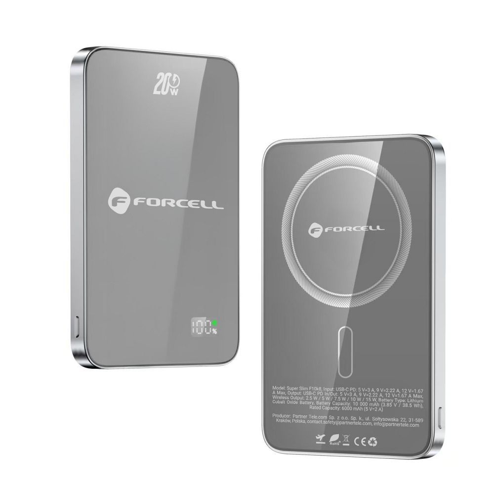 Für MagSafe kompatible Powerbank Forcell F-Energy SuperSlim F5K8 QC4.0 PD3.0 15W 5000 mAh grau – Bild 16