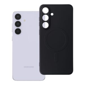 SILICONE MAG COVER Handyhülle kompatibel mit MagSafe für SAMSUNG S25 FE Schwarz