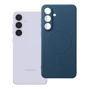 SILICONE MAG COVER Handyhülle kompatibel mit MagSafe für SAMSUNG S25 FE in Blau