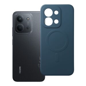 SILICONE MAG COVER Handyhülle (großes Loch) kompatibel mit MagSafe für XIAOMI Redmi 15C (173,16 x 81,07 x 8,2) blau