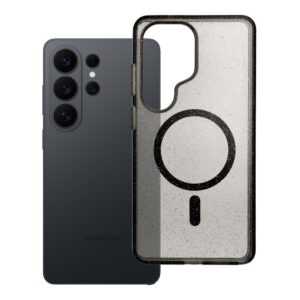 CLEAR MAG COVER Handyhülle kompatibel mit MagSafe für SAMSUNG S26 Ultra, schwarz mit Glitzereffekt