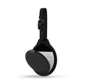 Satechi FindAll Gepäckanhänger aus veganem Leder, kompatibel mit Apple Find My, schwarz