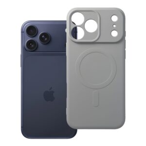 Hülle für iPhone 17 Pro Max / 18 Pro Max (niedriger Kamerarand) Silikon Mag Cover kompatibel mit MagSafe (Kameraschutz) Titan