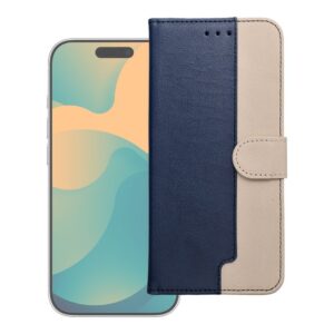 Flip-Case für Motorola G17 POWER Split Book in Marineblau und Creme