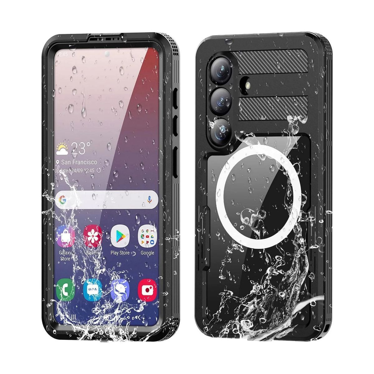 Wasserdichte Hülle SHELLBOX MARS mit Metallring für SAMSUNG S26 Plus, schwarz – Bild 5