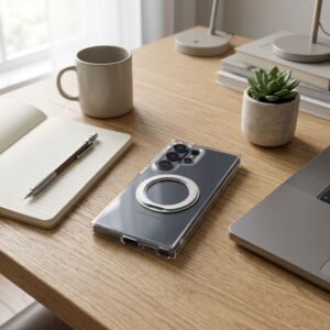 Hülle für Samsung S26 ULTRA Frame Circle Stand kompatibel mit MagSafe, transparent – Bild 3