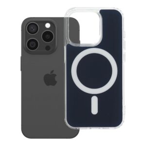 CLEAR FUSION MAG COVER Hülle kompatibel mit MagSafe für IPHONE 15 Pro Navy Blau