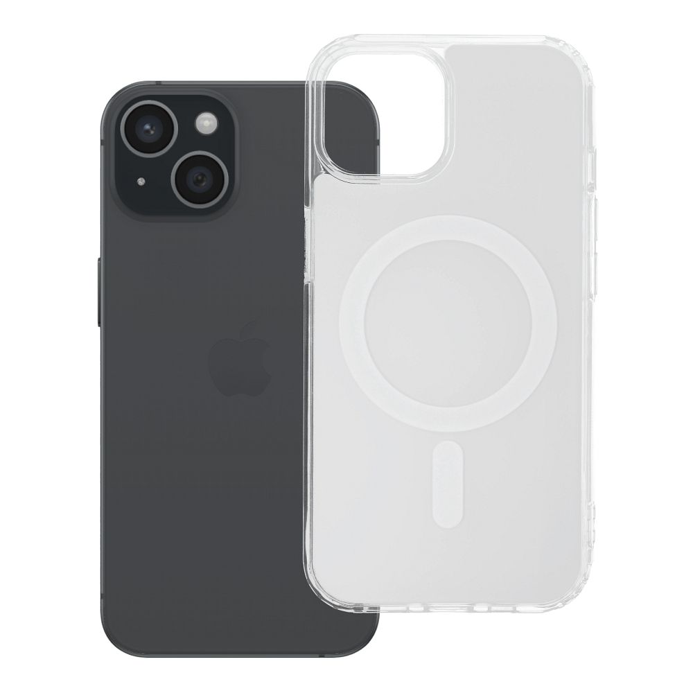 CLEAR FUSION MAG COVER Hülle kompatibel mit MagSafe für iPhone 15, weiß