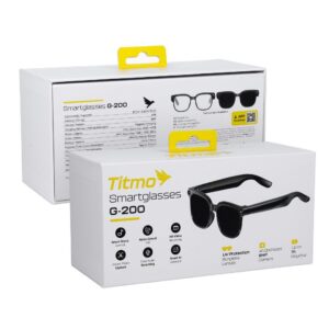 Intelligente AI-Brille mit Musik und Aufnahmefunktion, schwarze Gläser, TITMO G-200, schwarz – Bild 16