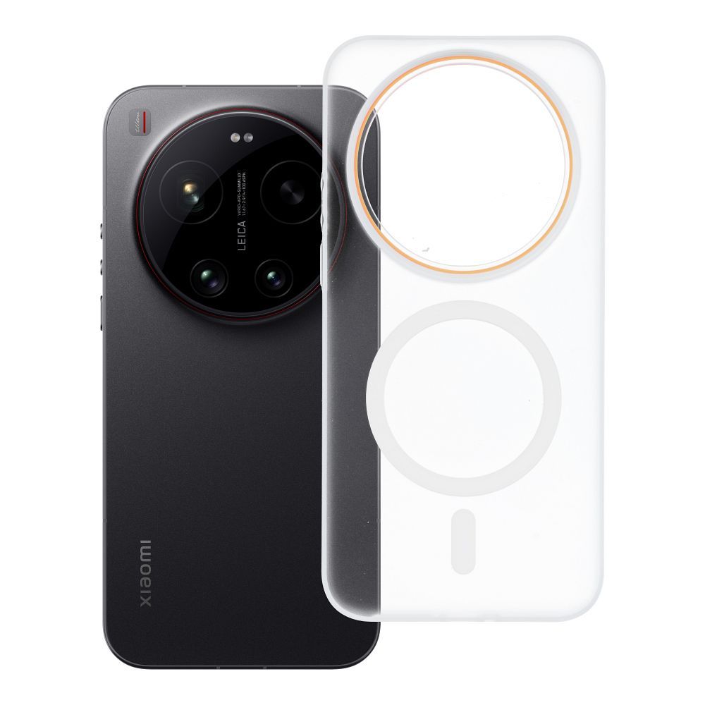 GO ORANGE Hülle kompatibel mit MagSafe für Xiaomi 17 Ultra, transparent