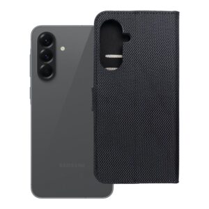 Anti-Diebstahl 4-Karten RFID Buchhülle für Samsung A56, schwarzes Ökoleder