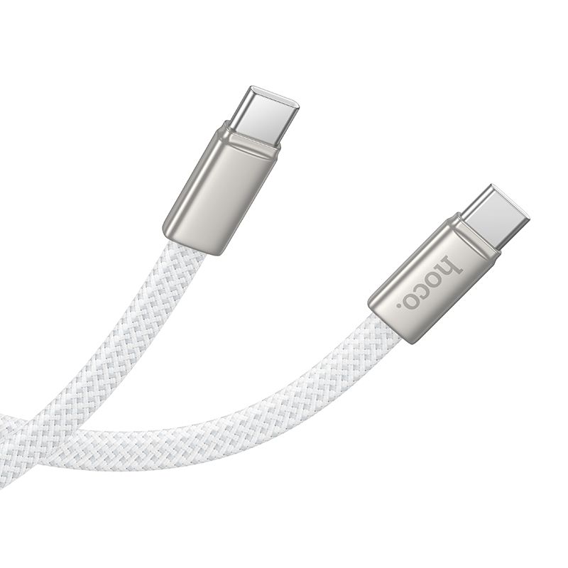 Flaches USB-C-zu-USB-C-Kabel Hoco X125 3A 60W 1 m Weiß