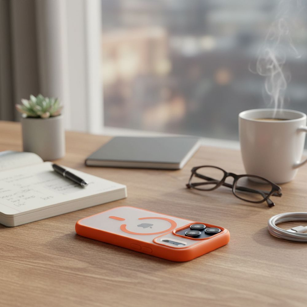 Hülle für iPhone 17 Pro Max / 18 Pro Max Flexline Mag Cover kompatibel mit MagSafe Orange – Bild 3