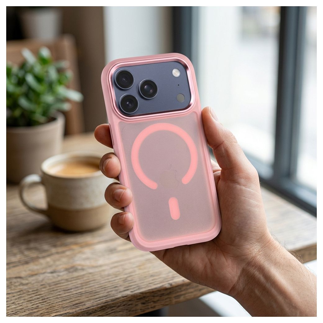 Hülle für iPhone 17 Pro Max / 18 Pro Max Forcell F-Protect Smoke Hybrid Premium kompatibel mit MagSafe, pink