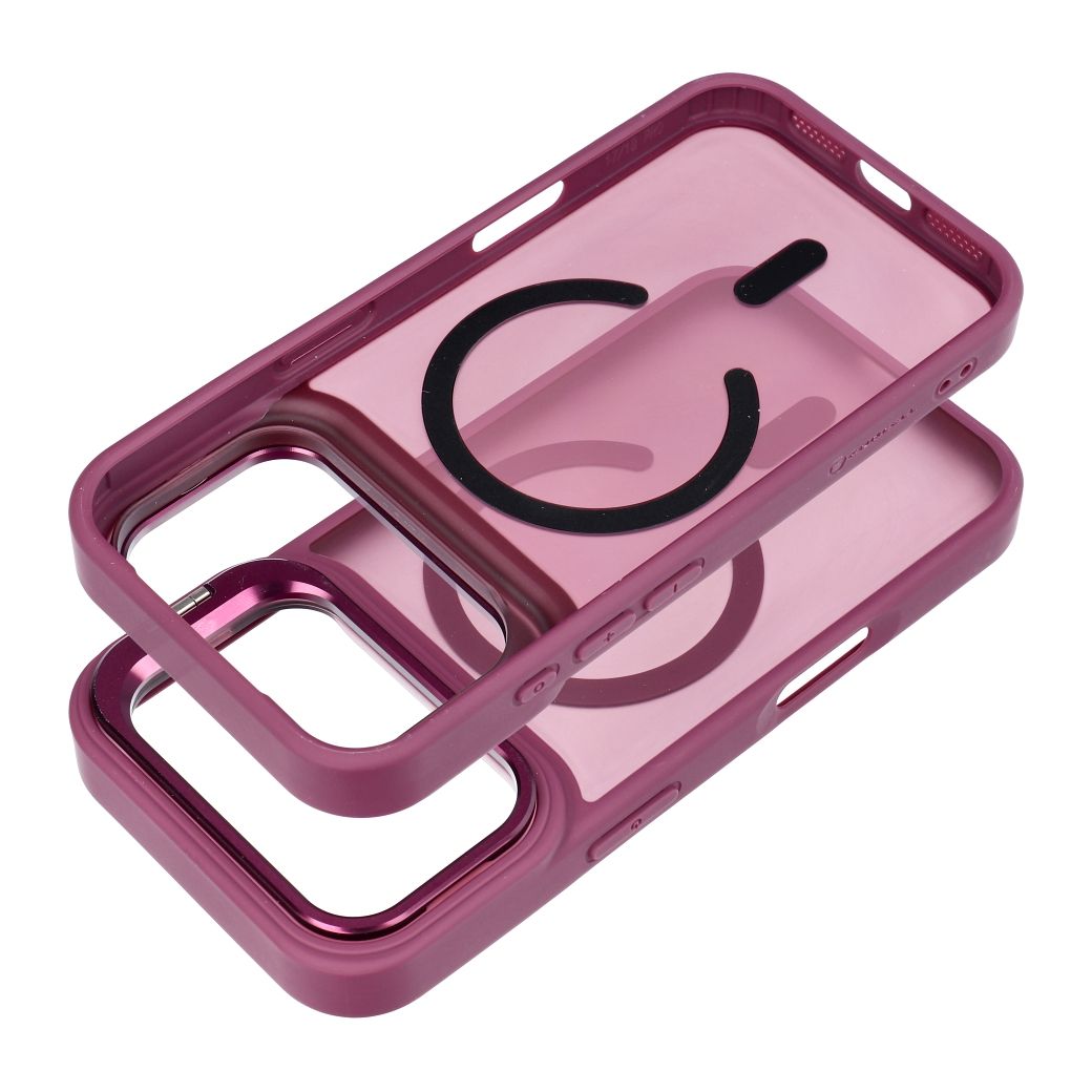 Hülle für iPhone 17 Pro Max / 18 Pro Max Forcell F-Protect Shadow Stand Premium kompatibel mit MagSafe Dunkelkirschrot