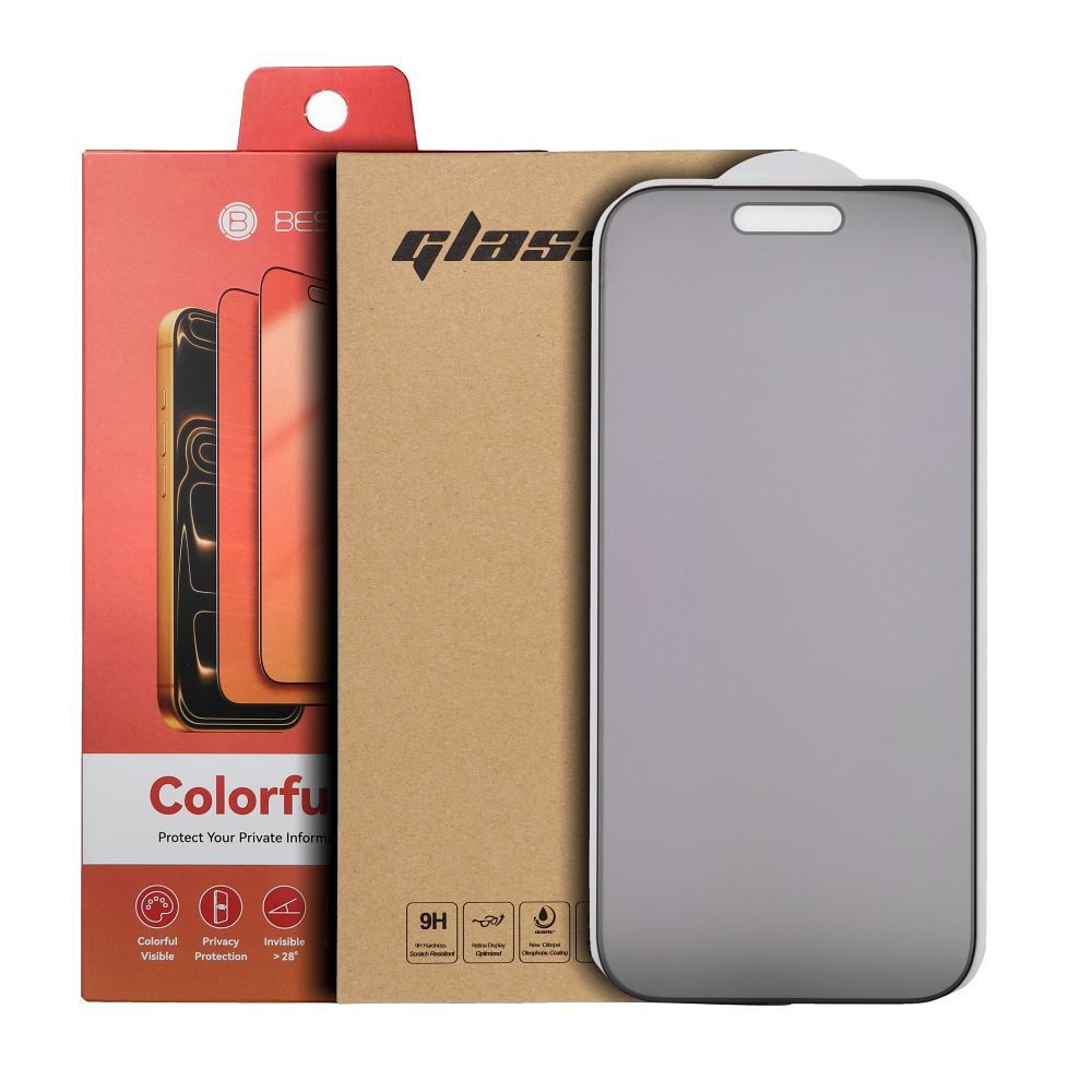 Bestsuit Flexible Hybridglas 5D Colorfull Privacy 180 für iPhone 13/13 Pro/14/16e/17e (SE 4 2025) Magenta – Bild 6