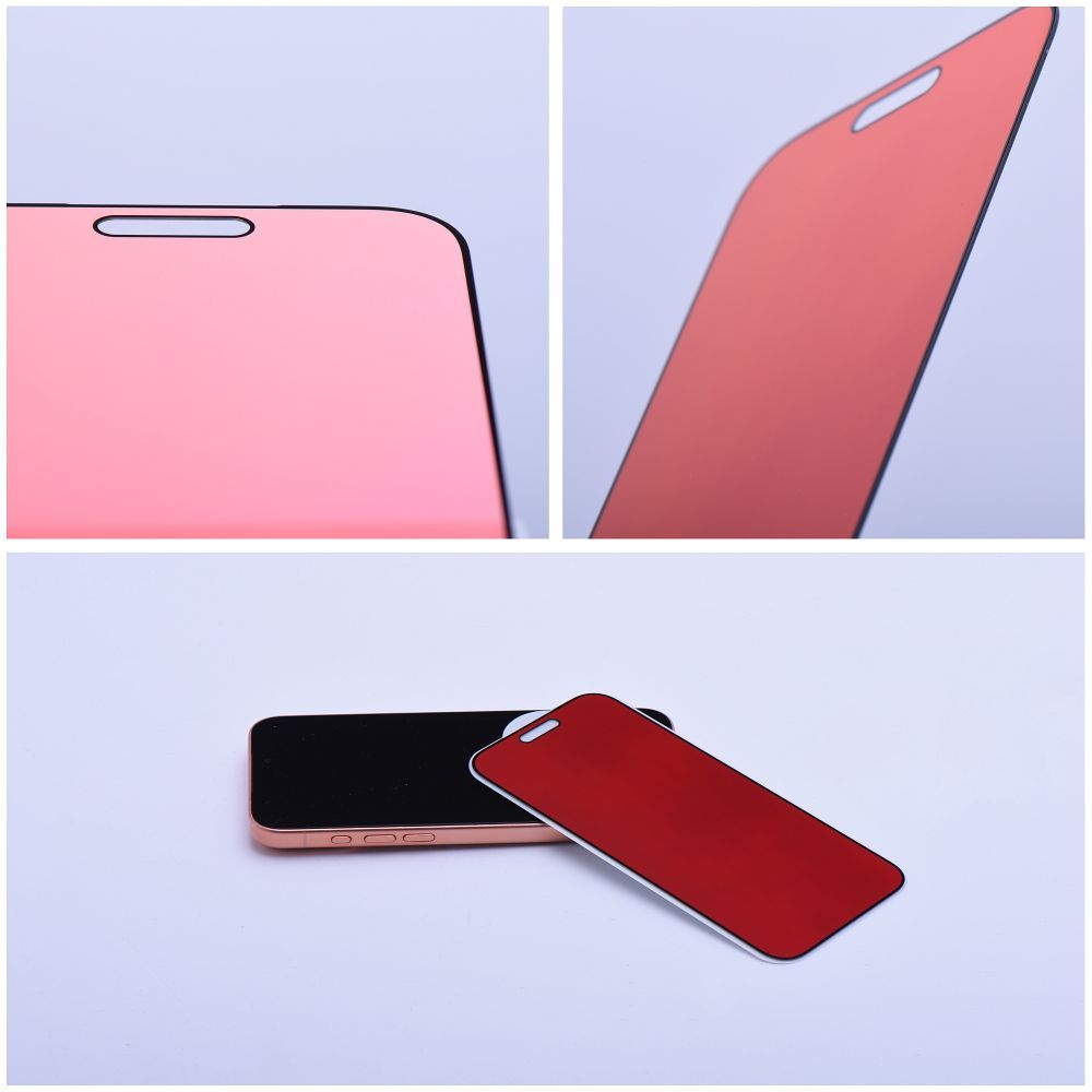 Bestsuit Flexible Hybridglas 5D Colorfull Privacy 180 für iPhone 16 Magenta